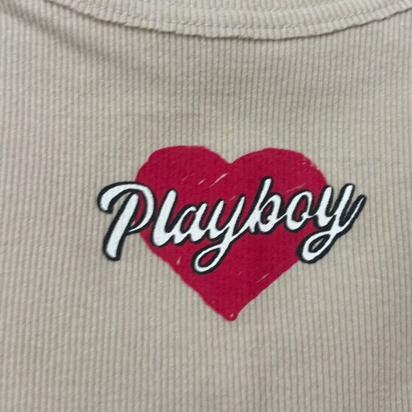 Playboy by Pacsun Tan Cropped Tank Top NWT Size Small - Picture 2 of 6